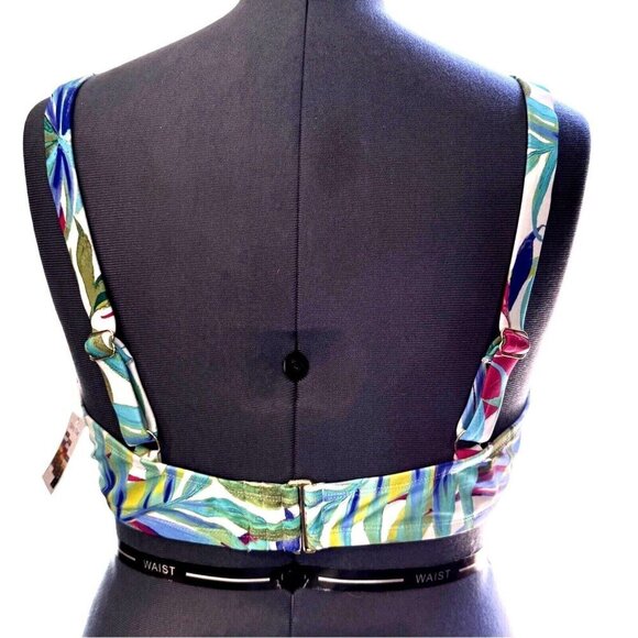 TIME & TRU Tropical Print Swimsuit Bikini Top Women 3X (24W-26W)‎ Adjustable NEW - Picture 4 of 15